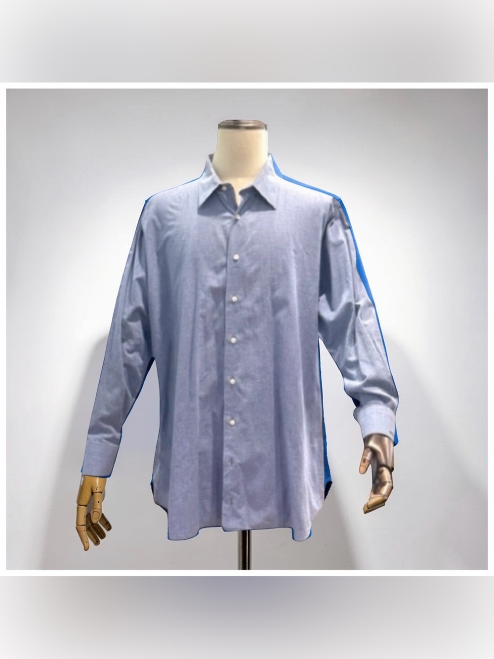 Tom James ‘Royal Classic’ Men’s Dress Shirt. Blue, White. 17” Neck